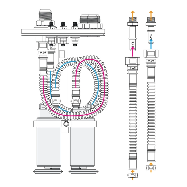 In-tank monteringssett 2x bensinpumpe for E85